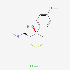 2H-Thiopyran-4-ol, tetrahydro-3-((dimethylamino)methyl)-4-(4-methoxyphenyl)-, hydrochloride, trans-(+-)-