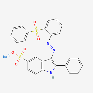 1H-Indole-5-sulfonic acid, 2-phenyl-3-((2-(phenylsulfonyl)phenyl)azo)-, monosodium salt