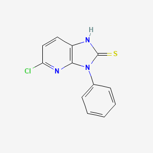 molecular formula C12H8ClN3S B12766171 5-Chloro-3-phenyl-1H-imidazo(4,5-b)pyridine-2(3H)-thione CAS No. 89660-23-1