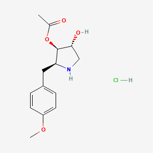 2-((4-Methoxyphenyl)methyl)-3,4-pyrrolidinediol 3-acetate hydrochloride, (2S,3R,4R)-