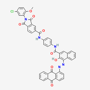 molecular formula C47H28ClN5O8 B12766240 2-(5-Chloro-2-methoxyphenyl)-N-(4-(((4-((9,10-dihydro-9,10-dioxo-1-anthryl)azo)-3-hydroxy-2-naphthyl)carbonyl)amino)phenyl)-2,3-dihydro-1,3-dioxo-1H-isoindole-5-carboxamide CAS No. 85223-07-0