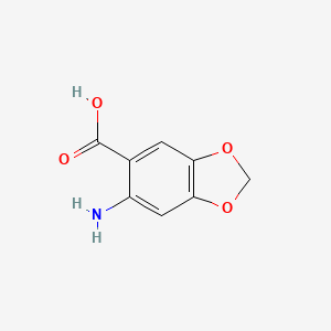 molecular formula C8H7NO4 B1276653 6-Aminobenzo[d][1,3]dioxole-5-carboxylic acid CAS No. 20332-16-5