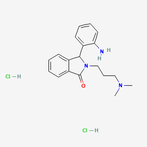 molecular formula C19H25Cl2N3O B12767065 3-(2-Aminophenyl)-2-(2-dimethylaminopropyl)isoindolin-1-one dihydrochloride dihydrate CAS No. 116870-75-8