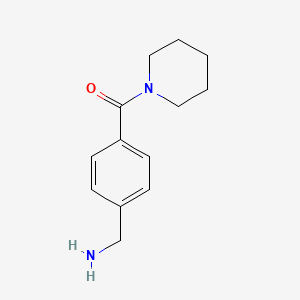 molecular formula C13H18N2O B1276719 1-[4-(Piperidin-1-ylcarbonyl)phenyl]methanamine CAS No. 292635-34-8