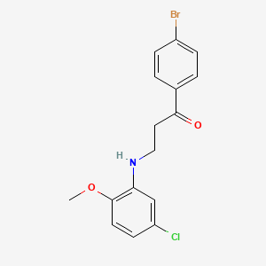 molecular formula C16H15BrClNO2 B1276773 1-(4-溴苯基)-3-(5-氯-2-甲氧基苯胺基)-1-丙酮 CAS No. 477320-59-5