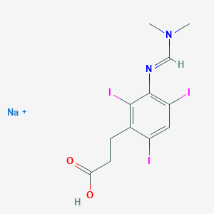 molecular formula C12H13I3N2NaO2+ B127679 Ipodate sodium CAS No. 1221-56-3