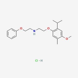 B12768053 Ethanamine, N-(2-(4-methoxy-5-methyl-2-(1-methylethyl)phenoxy)ethyl)-2-phenoxy-, hydrochloride CAS No. 84541-58-2