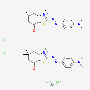 zinc;2-[[4-(dimethylamino)phenyl]diazenyl]-3,5,5-trimethyl-4,6-dihydro-1,3-benzothiazol-3-ium-7-one;tetrachloride