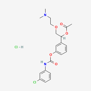 1-Acetoxy-1-(3-(3-chlorophenylcarbamoyloxy)phenyl)-2-(2-(N,N-dimethylamino)ethoxy)ethane HCl