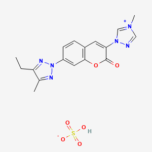 7-(4-ethyl-5-methyltriazol-2-yl)-3-(4-methyl-1,2,4-triazol-4-ium-1-yl)chromen-2-one;hydrogen sulfate