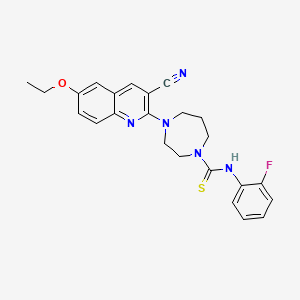 4-(3-cyano-6-ethoxyquinolin-2-yl)-N-(2-fluorophenyl)-1,4-diazepane-1-carbothioamide