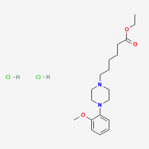 molecular formula C19H32Cl2N2O3 B12768296 1-Piperazinehexanoic acid, 4-(2-methoxyphenyl)-, ethyl ester, dihydrochloride CAS No. 81185-87-7