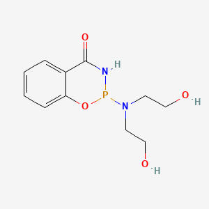 molecular formula C11H15N2O4P B12768303 2-(Bis(2-hydroxyethyl)amino)-2,3-dihydro-1,3,2-benzoxazaphosphorin-4-one CAS No. 156454-76-1