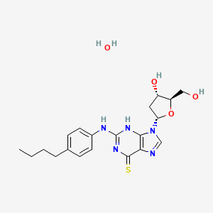 6H-Purine-6-thione, 2-((4-butylphenyl)amino)-9-(2-deoxy-beta-D-erythro-pentofuranosyl)-, hydrate