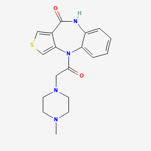 molecular formula C18H20N4O2S B12768315 10H-Thieno(3,4-b)(1,5)benzodiazepin-10-one, 4,9-dihydro-4-((4-methyl-1-piperazinyl)acetyl)- CAS No. 80880-93-9