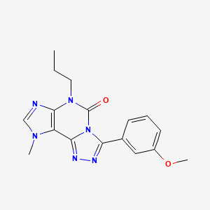 5H-1,2,4-Triazolo(3,4-i)purin-5-one, 6,9-dihydro-3-(3-methoxyphenyl)-9-methyl-6-propyl-