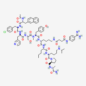 D-Alaninamide, N-acetyl-3-(2-naphthalenyl)-D-alanyl-4-chloro-D-phenylalanyl-3-(3-pyridinyl)-D-alanyl-L-seryl-N-methyl-L-tyrosyl-N6-(4-((4-(aminoiminomethyl)phenyl)amino)-1,4-dioxobutyl)-D-lysyl-L-norleucyl-N6-(1-methylethyl)-L-lysyl-L-prolyl-