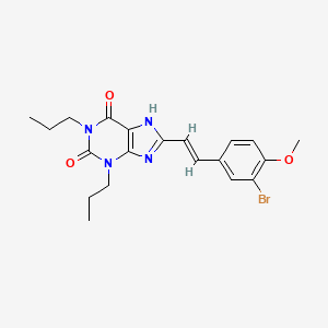 molecular formula C20H23BrN4O3 B12768572 (E)-8-(3-Bromo-4-methoxystyryl)-1,3-dipropylxanthine CAS No. 151539-48-9