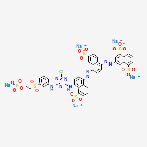 Pentasodium 3-((4-((4-((4-chloro-6-((3-((2-(sulphonatooxy)ethyl)sulphonyl)phenyl)amino)-1,3,5-triazin-2-yl)amino)-5-sulphonato-1-naphthyl)azo)-6-sulphonato-1-naphthyl)azo)naphthalene-1,5-disulphonate