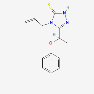 molecular formula C14H17N3OS B1276860 4-烯丙基-5-[1-(4-甲基苯氧基)乙基]-4H-1,2,4-三唑-3-硫醇 CAS No. 667412-79-5