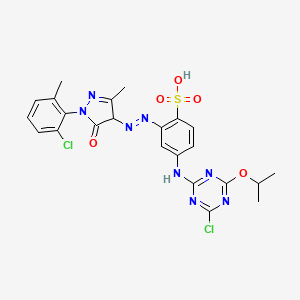 4-((4-Chloro-6-isopropoxy-1,3,5-triazin-2-yl)amino)-2-((1-(2-chloro-6-methylphenyl)-4,5-dihydro-3-methyl-5-oxo-1H-pyrazol-4-yl)azo)benzenesulphonic acid