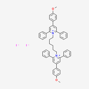 molecular formula C54H50I2N2O2 B12768788 1,1'-(1,6-Hexanediyl)bis(4-(4-methoxyphenyl)-2,6-diphenylpyridinium) diiodide CAS No. 89141-78-6