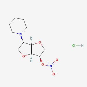 [(3S,3aR,6S,6aS)-3-piperidin-1-yl-2,3,3a,5,6,6a-hexahydrofuro[3,2-b]furan-6-yl] nitrate;hydrochloride