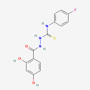 Benzoic acid, 2,4-dihydroxy-, 2-(((4-fluorophenyl)amino)thioxomethyl)hydrazide