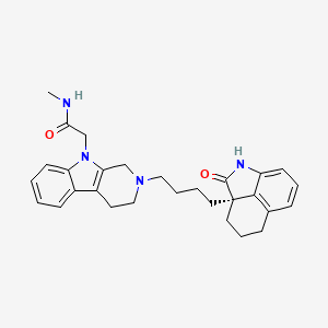 1,2,3,4-Tetrahydro-N-methyl-2-(4-((2aS)-1,2,4,5-tetrahydro-2-oxobenz(cd)indol-2a(3H)-yl)butyl)-9H-pyrido(3,4-b)indole-9-acetamide