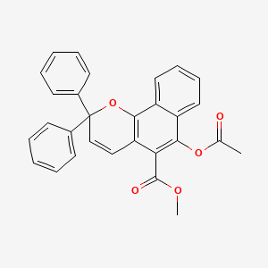 Diphenyl carbomethoxy acetoxy naphthopyran