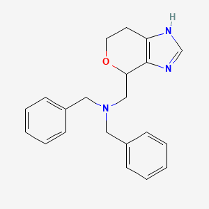 molecular formula C21H23N3O B12769037 Pyrano(3,4-d)imidazole-4-methanamine, 1,4,6,7-tetrahydro-N,N-bis(phenylmethyl)- CAS No. 95857-75-3