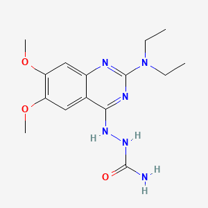 Hydrazinecarboxamide, 2-(2-(diethylamino)-6,7-dimethoxy-4-quinazolinyl)-, hemihydrate