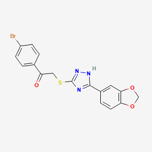 Acetophenone, 4'-bromo-2-(5-(1,3-benzodioxol-5-yl)-s-triazol-3-yl)thio-