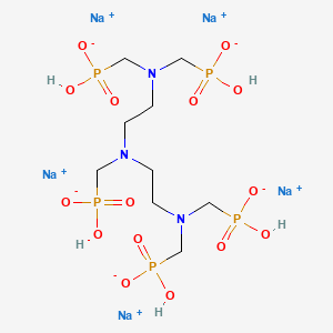 molecular formula C9H23N3Na5O15P5 B12769270 Pentasodium diethylenetriaminepentamethylenephosphonate CAS No. 61792-09-4