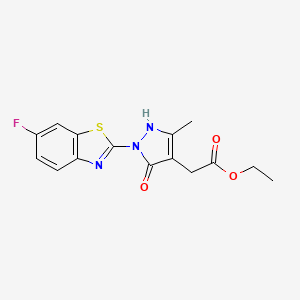 Ethyl 1-(6-fluoro-2-benzothiazolyl)-5-hydroxy-3-methyl-1H-pyrazole-4-acetate