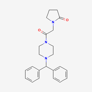 Piperazine, 1-(diphenylmethyl)-4-((2-oxo-1-pyrrolidinyl)acetyl)-