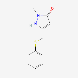 molecular formula C11H12N2OS B1276935 1-甲基-3-[(苯基硫基)甲基]-1H-吡唑-5-醇 CAS No. 318234-24-1