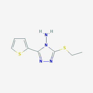 molecular formula C8H10N4S2 B1276950 3-(乙硫基)-5-(噻吩-2-基)-4H-1,2,4-三唑-4-胺 CAS No. 118158-92-2