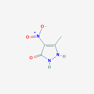 molecular formula C4H5N3O3 B1276955 5-甲基-4-硝基-2,3-二氢-1H-吡唑-3-酮 CAS No. 61885-21-0