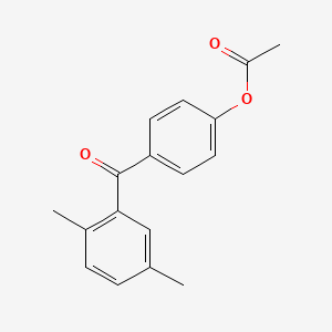 molecular formula C17H16O3 B1276956 4-乙酰氧基-2',5'-二甲基苯甲酮 CAS No. 303098-84-2