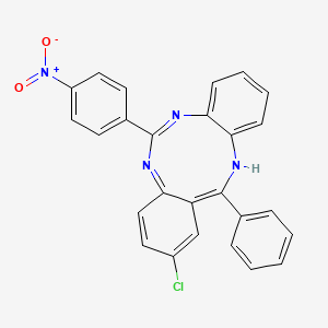 2-Chloro-6-(4-nitrophenyl)-13-phenyl-5H-dibenzo(d,h)(1,3,6)triazonine