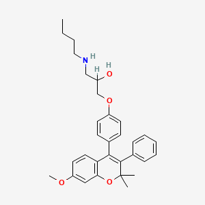 1-(Butylamino)-3-(4-(2,2-dimethyl-7-methoxy-3-phenyl-2H-1-benzopyran-4-yl)phenoxy)-2-propanol