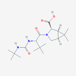 molecular formula C19H33N3O4 B127698 (1R,2S,5S)-3-((S)-2-(3-叔丁基脲基)-3,3-二甲基丁酰基)-6,6-二甲基-3-氮杂-双环[3.1.0]己烷-2-羧酸 CAS No. 816444-90-3