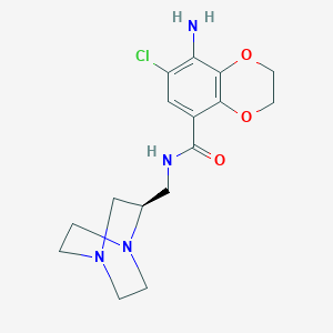 8-Amino-7-chloro-N-((2R)-1,4-diazabicyclo(2.2.2)oct-2-ylmethyl)-2,3-dihydro-1,4-benzodioxin-5-carboxamide