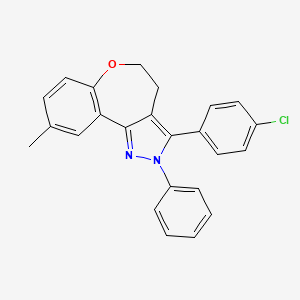 2H-(1)Benzoxepino(5,4-c)pyrazole, 4,5-dihydro-3-(4-chlorophenyl)-9-methyl-2-phenyl-