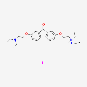 (2-((7-(2-(Diethylamino)ethoxy)-9-oxo-2-fluorenyl)oxy)ethyl)diethylmethylammonium iodide