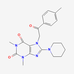 1H-Purine-2,6-dione, 3,7-dihydro-1,3-dimethyl-7-(2-(4-methylphenyl)-2-oxoethyl)-8-(1-piperidinyl)-