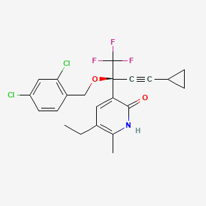 2(1H)-Pyridinone, 3-(3-cyclopropyl-1-((2,4-dichlorophenyl)methoxy)-1-(trifluoromethyl)-2-propynyl)-5-ethyl-6-methyl-