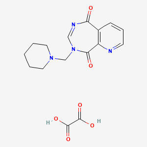 molecular formula C16H18N4O6 B12770311 5H-Pyrido(2,3-e)(1,3)diazepine-5,9(8H)-dione, 8-(1-piperidinylmethyl)-, oxalate CAS No. 88350-74-7