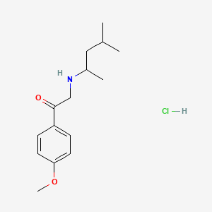 B12770635 Ethanone, 2-((1,3-dimethylbutyl)amino)-1-(4-methoxyphenyl)-, hydrochloride CAS No. 97182-68-8